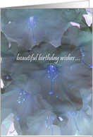 Beautiful Birthday Wishes Blue Flowers Modern Photograph card
