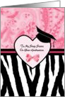 Girly Graduation Congratulations For Step Sister Zebra Print card