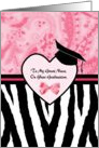 Girly Graduation Congratulations For Great Niece Zebra Print card