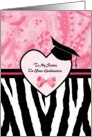 Girly Graduation Congratulations For Sister Zebra Print card