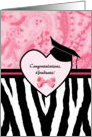 Girly Graduation Congratulations Zebra Print card