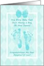 Daughter In Law Baby Shower Congratulations Blue Baby Footprints card