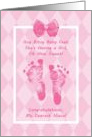 Niece Baby Shower Congratulations Pink Baby Footprints card