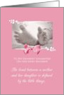 Daughter Baby Shower Congratulations Girl Baby Feet Printed Bow card