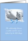 New Baby Boy Congratulations Blue Baby Feet Printed Bow card