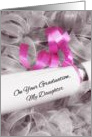 Girly Graduation Congratulations For Daughter With Pink Ribbon card