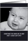 Funny I Forgive You With Cute Mad Baby Photograph card