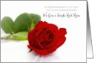 Anniversary Remembrance of Dad With Single Red Rose card