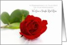 Anniversary Remembrance of Wife For Widower With Red Rose card