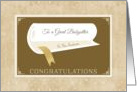 Classy Beige Graduation Congratulations With Diploma For Babysitter card