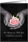 Remembrance Anniversary Loss of Boyfriend Pink Rose In Hands card