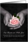 Remembrance Anniversary Loss of Mum Pink Rose In Hands card