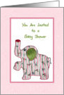 Pink Elephant Cute Country Style Baby Shower Invitation card