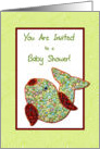 Bright Baby Shower Invitation - Colorful Fish - Quilt Style card