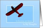 Thinking of You So Far Away - Red Flyer Plane card