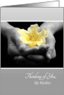 Thinking of You Mother, Yellow Flower In Hands, Poem For Mom card