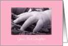 First Daughter Pink Congratulations Baby Girl Hand card