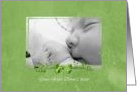 First Born Child New Baby Congratulations Green Ribbon card