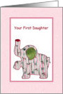 Congratulations - First Baby Girl - Elephant card