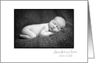 Personalized Photo Birth Announcement - Black Frame White Border card