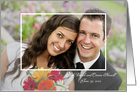 Personalized Photo Wedding Invitation - Modern White Frosted Frame card