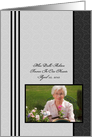 Personalized Photo Memorial Invitation - Elegant Black With Stripes card