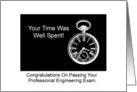 Congratulations Passing Professional Engineering Exam Pocket Watch card