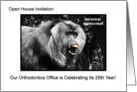 Orthodontics Office 25th Anniversary - Open House Invitation - Monkey card