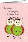 Cute Little Ladybugs Let’s Get Together For A Girl’s Slumber Party card