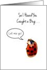 Funny Ladybug Get Well, Catch And Release card