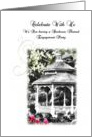 Barbecue Engagement Party Invitation Gazebo In Garden Watercolor card