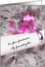 Girly Graduation Congratulations For Granddaughter With Pink Ribbon card