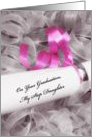 Girly Graduation Congratulations For Step Daughter With Pink Ribbon card