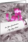 Girly Graduation Congratulations For Step Sister With Pink Ribbon card