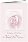 Will You Be My Maid Of Honour, My Step Sister, Pink Bridal Rose card