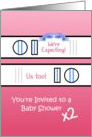 Double Baby Shower Invitation, Two Positive Pregnancy Tests card