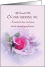 Sentimental Wife Wedding Anniversary, Wedding Vows, Pink Rose card