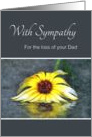 With Sympathy For Loss Of Dad, Yellow Daisy Mirror Reflection In Rain card