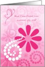 Thank You, You’re Awesome, Girly Pink Retro Flowers card