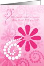 Cute Thank You Baby Shower Host Girly Pink Retro Flowers card