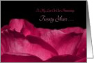 20th Wedding Anniversary For Spouse, Pink Rose Petals, Twenty Years card