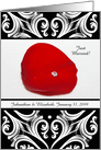 Red Rose Petal With Diamond Customizable Wedding Announcement card