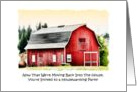 Renovations Complete Housewarming Party Invitation Red Barn card