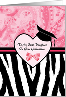 Girly Graduation Congratulations For Birth Daughter Zebra Print card