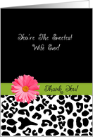 Thank You Wife Leopard Print With Pink Flower card