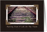 Railroad Retirement Party Invitation Abandoned Railroad Tracks card