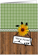 Sunflower Moving Announcement Rustic Country Style We Have Moved card