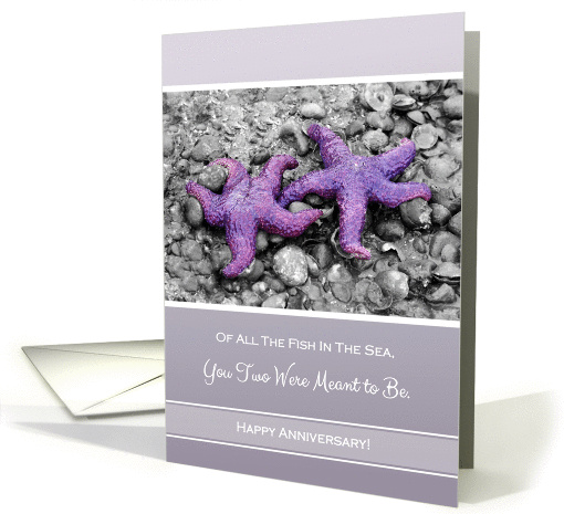 Cute Purple Starfish Wedding Anniversary card (1126276)