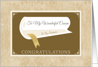 Classy Graduation Congratulations With Diploma For Cousin card