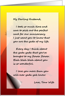 Funny Husband Anniversary - Love Letter For My Darling Husband card